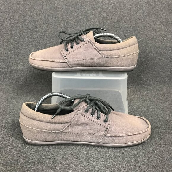 NWOT Sanuk Pick Pocket Lace Sidewalk Surfer Gray Canvas Men’s 13 Hidden Pocket - Picture 2 of 5